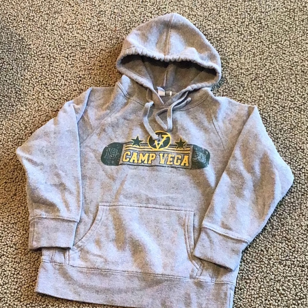 Camp Vega Hooded Pullover Sweatshirt, Youth Small, Good Preloved Condition